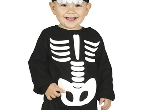 Costume Carnevale scheletro travestimento neonato 12-24 mesi halloween festa...