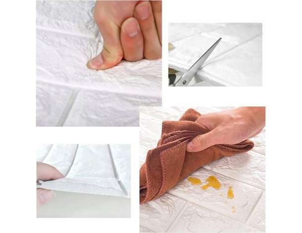 3x Pannello decorativo rivestimento per parete interno per muro decoro 70x77...