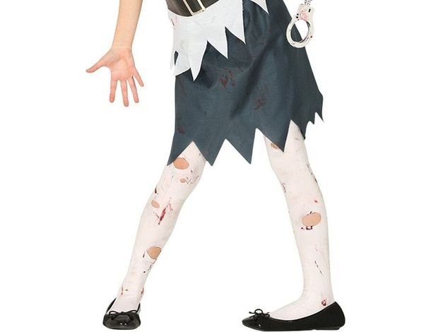 Costume Carnevale poliziotta zombie travestimento bambina 5-12 anni halloween...