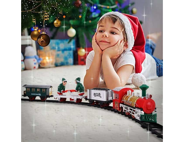 Trenino Natalizio Sotto Albero Treno Elettrico Luci Suoni Locomotiva Natale...