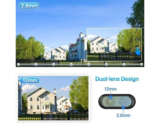 Telecamera 4MP 4K Esterno Wi-Fi PTZ 2 Obiettivo 8x Zoom Videosorveglianza...