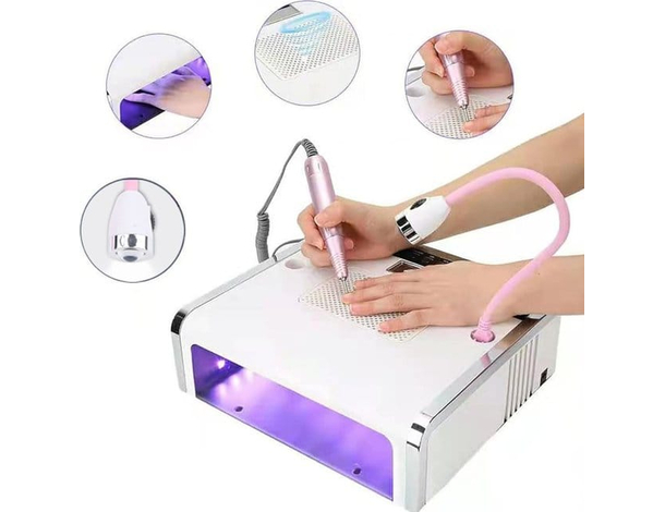 Kit 4 in 1 Estetista Aspiratore Fresa Lampada Manicure Pedicure Nail Art Unghie