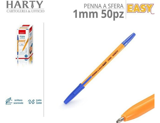 Confezione 50 Penne Inchiostro Punta a Sfera 1mm Scuola Ufficio Nero Blu...