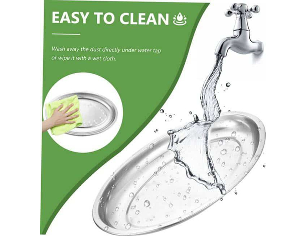 5x Vassoio Piatto Ovale In Acciaio Inox Portata Servizio Cucina da 23 a 45 cm...