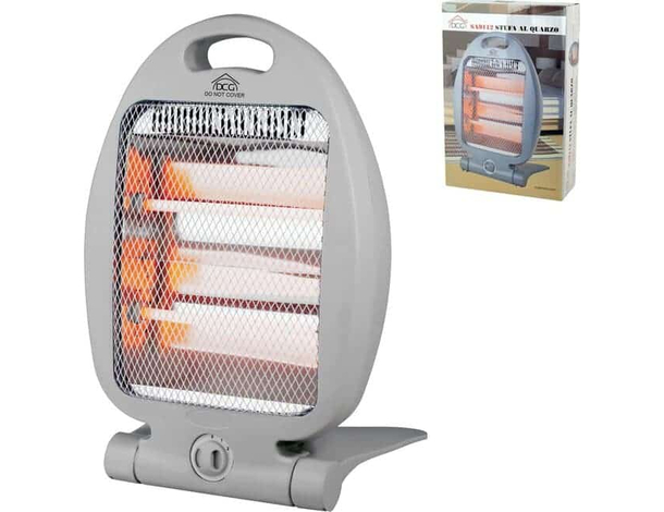 Stufa Elettrica Quarzo 2 Elementi 400-800W Stufetta Caldo Bagno a Basso Consumo