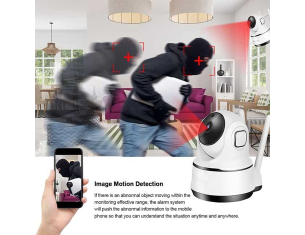 Telecamera 1080P HD Wireless Interna SD Camera Motorizzata IR Infrarossi...