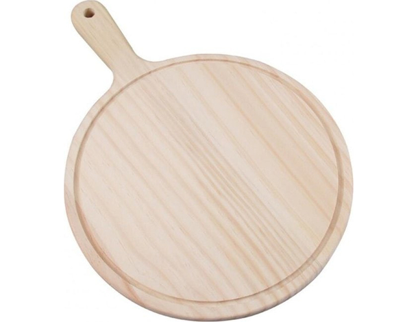Tagliere Piatto Tondo in Legno con Manico per Cucinare Salumi Formaggio Pane...