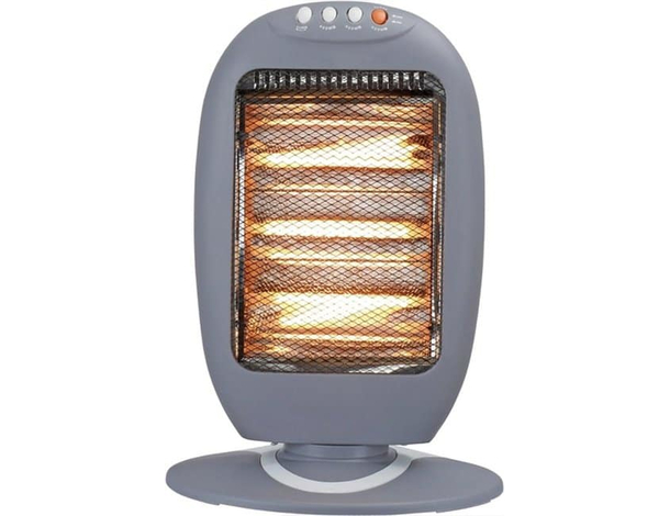 Stufa al Quarzo Elettrica 3 Elementi Riscaldante Oscillante 1200W Regolabile