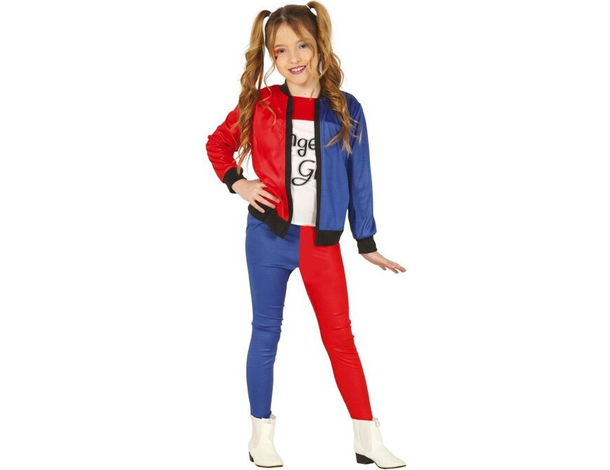 Costume Carnevale Suicide Squad vestito Harley Quinn bambina 3-12 anni festa...