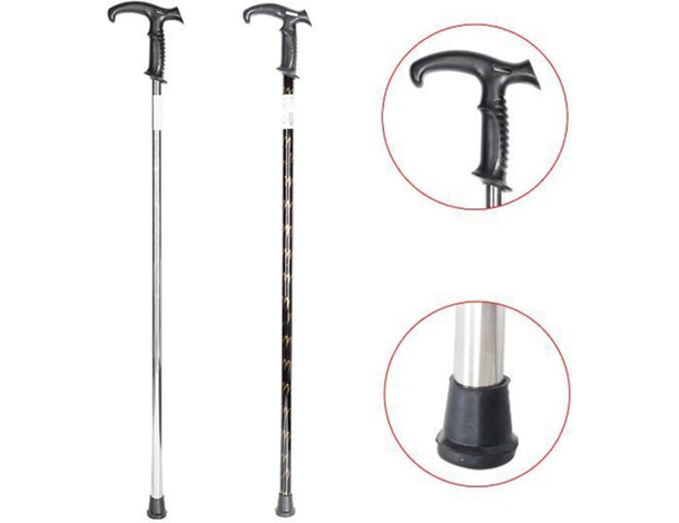 Bastone Da Passeggio Per Anziani Disabili Lunghezza 90cm Nero e Argento (Nero...