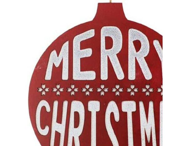 Cartello di Benvenuto Natale Porta d'Ingresso Legno Rosso Decorativo...