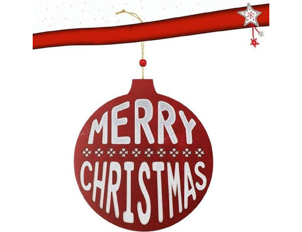 Cartello di Benvenuto Natale Porta d'Ingresso Legno Rosso Decorativo...