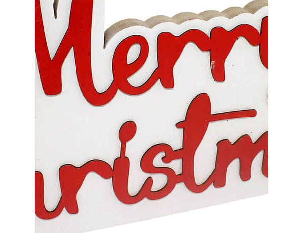 Scritta Natalizia Merry Christmas XMAS in Legno Decorazione Tavolo 39x20cm 4