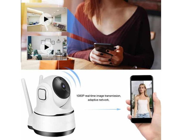 Telecamera 1080P HD Wireless Interna SD Camera Motorizzata IR Infrarossi...