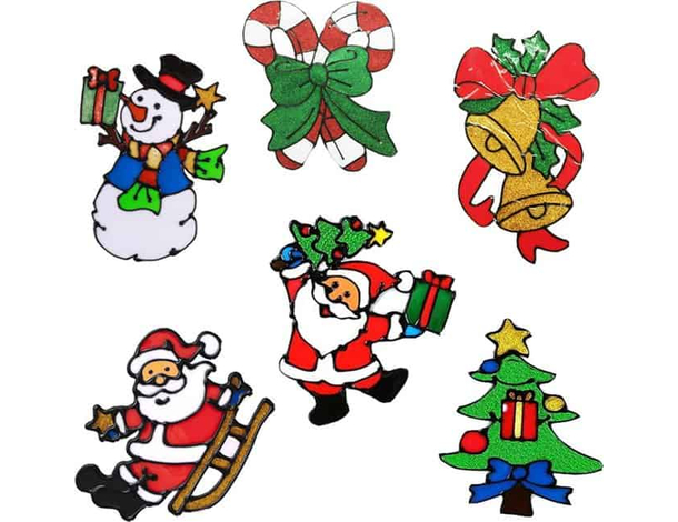3x Vetrofanie Adesivi Decorativi Natalizie Per Finestre in Gel Stickers...