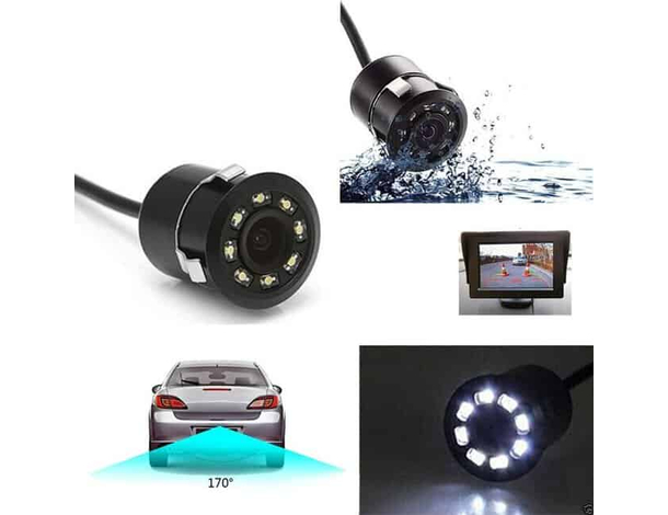 Telecamera 170° Retrocamera Retromarcia 8 LED Visione Notturna Colori Auto SUV