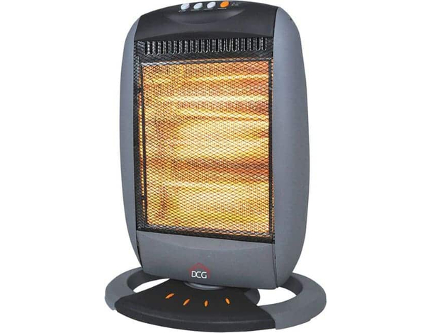 Stufa Elettrica Alogena Oscillante 1200W Protezione Basso Consumo 3 Potenze