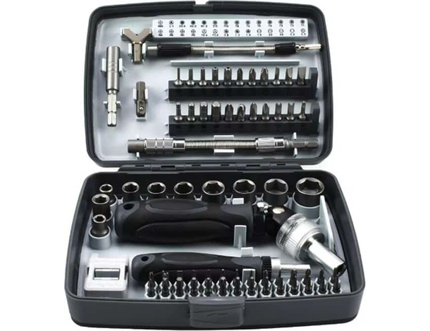 Valigia Set 68 Pezzi Chiavi a Bussola Cricchetto Cacciavite Prolunga Officina
