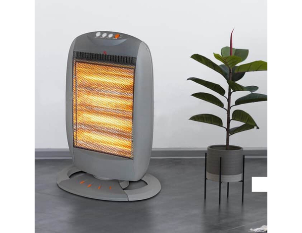 Stufa Elettrica Alogena Oscillante 1200W Protezione Basso Consumo 3 Potenze...