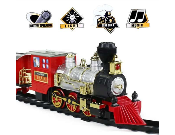 Trenino Natalizio Sotto Albero Treno Elettrico Luci Suoni e Fumo Natale 600...