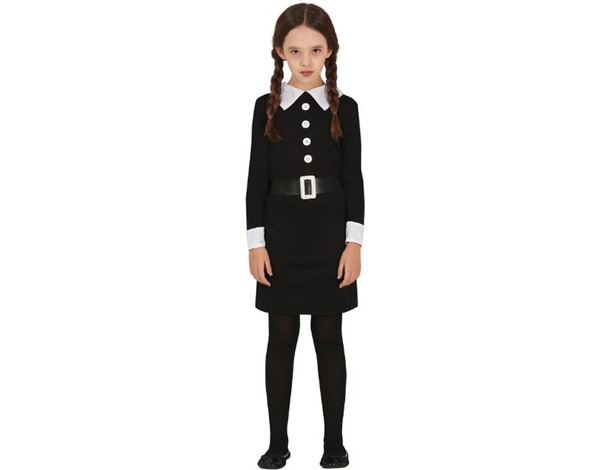Costume Carnevale Mercoledì Addams horror con cinta per bambina 3-16 anni...