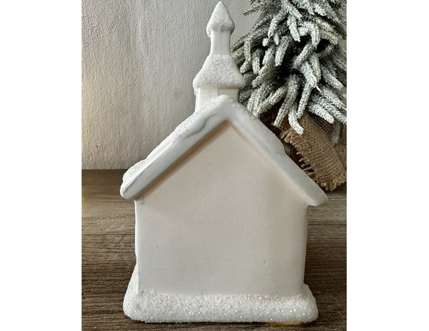 Lampada Natalizia Casetta Scenario Ceramica Luci LED Decorazioni Natale...