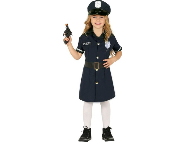 Costume Carnevale poliziotta vestito travestimento bambina 3-12 anni...