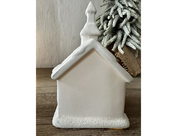 Lampada Natalizia Casetta Scenario Ceramica Luci LED Decorazioni Natale...