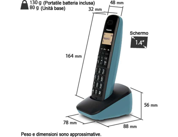 Telefono Cordless Panasonic KX-TGB610 DECT ID Chiamate Digitale Più Colori 3