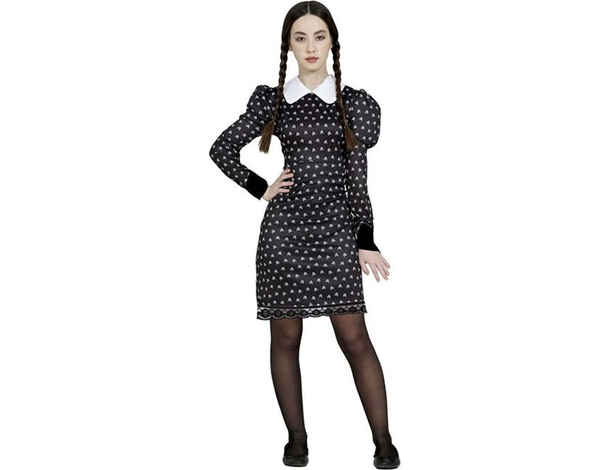 Costume Carnevale Mercoledì Addams vestito horror per bambina 3-16 anni festa...