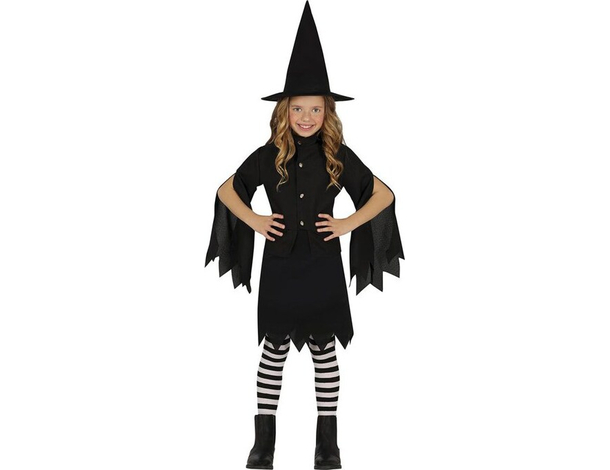 Costume Carnevale Strega di Salem travestimento per bambina 3-12 anni...