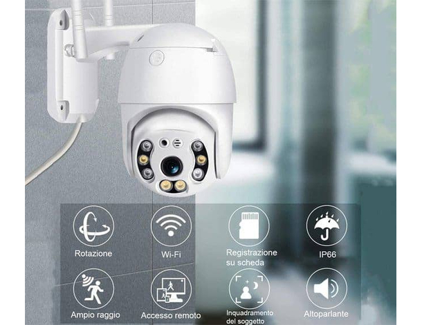 Telecamera IP CAM PTZ WIFI Camera Dome Wireless Esterno Videocamera HD...