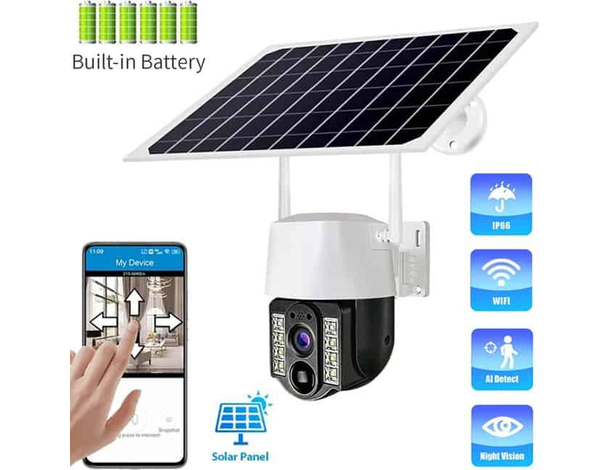 Telecamera IP Solare 4G SIM WIFI Videosorveglianza Motorizzata 2MP 1080P IP66