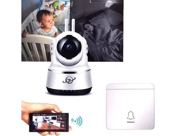 Telecamera 1080P HD Wireless Interna SD Camera Motorizzata IR Infrarossi Wi-Fi