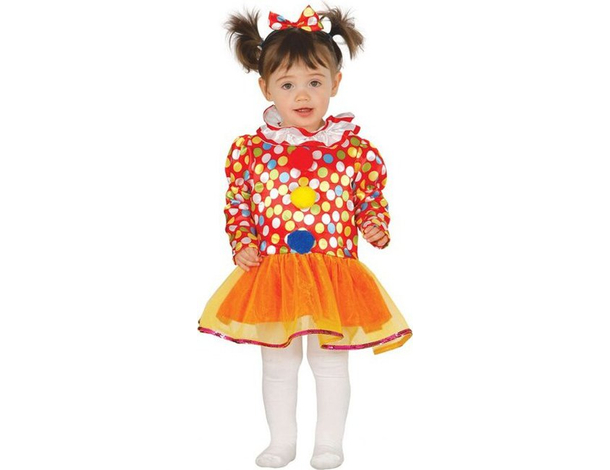 Costume Carnevale pagliaccia colorata travestimento bambina 3-12 anni...