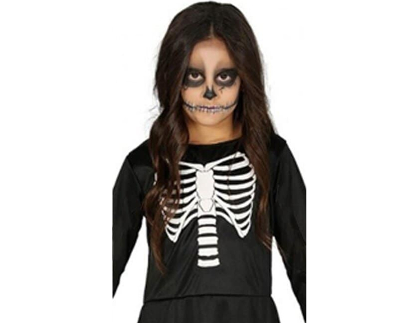 Costume Carnevale tristo mietitore nero vestito morte bambina 3-12 anni festa...