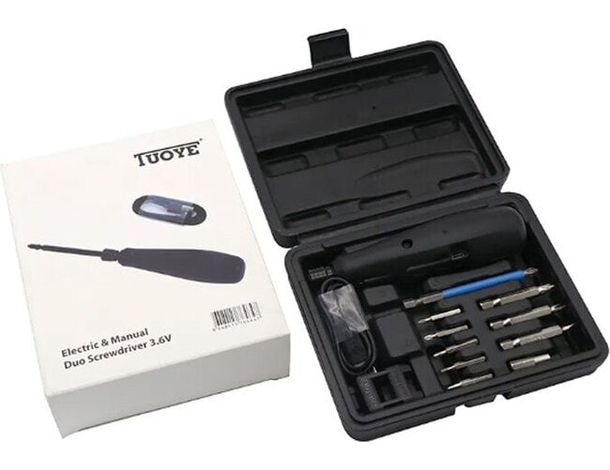 Cacciavite Avvitatore Elettrico Ricaricabile USB Senza Fili 3.6V con 10 Punte...