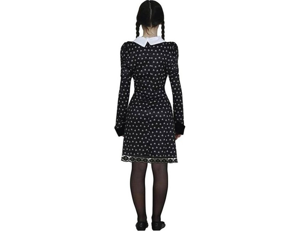 Costume Carnevale Mercoledì Addams vestito horror per bambina 3-16 anni festa...