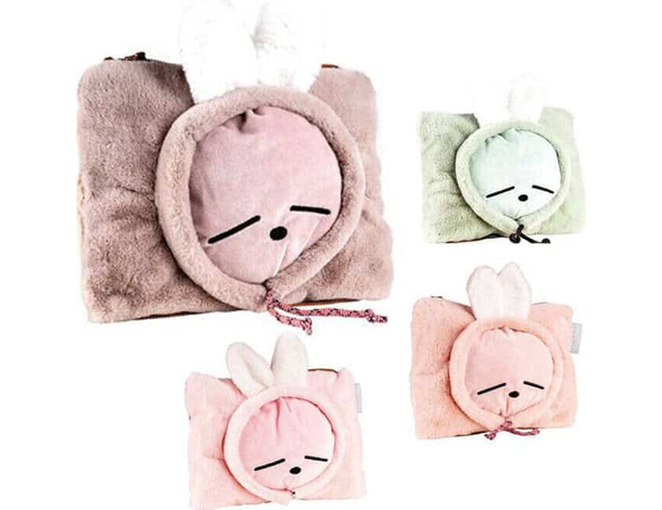 Borsa Acqua Calda Elettrica Ricaricabile Scaldamani Letto Peluche Coniglio 500W