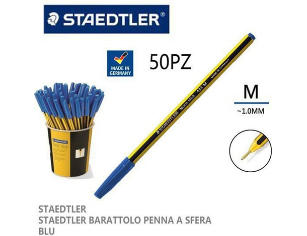 50x Penna a Sfera Noris Stick Punta 1mm Rosso Verde Nero Blu Scuola Ufficio...