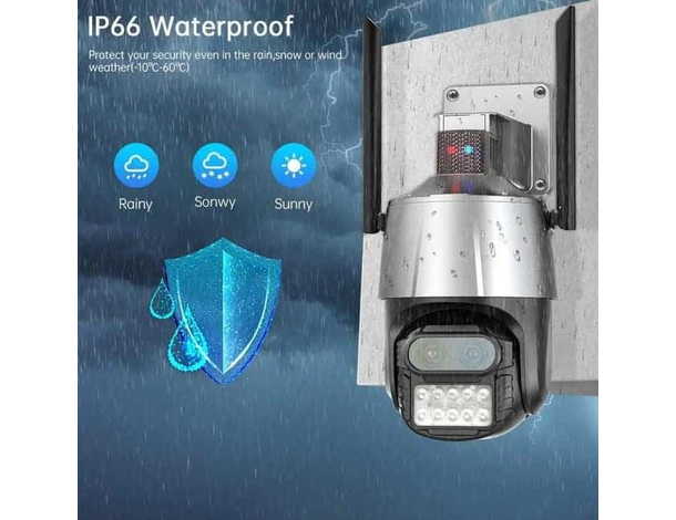 Telecamera 4MP 4K Esterno Wi-Fi PTZ 2 Obiettivo 8x Zoom Videosorveglianza...