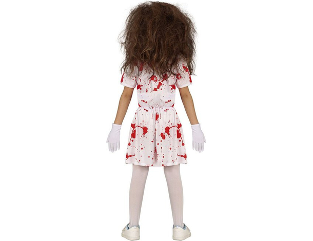 Costume Carnevale infermiera assassina vestito horror bambina 5-12 halloween...