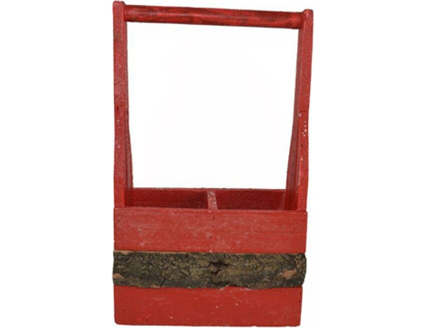 Cassetta Portabottiglie in Legno 2 Posti Scomparti Vino Scatola Rossa 36x21cm...