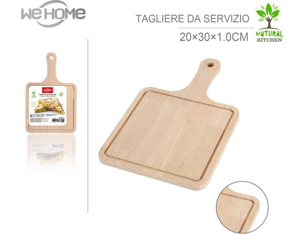 Tagliere Quadrato in Legno con Manico Taglieri Cucina Salumi Carne Formaggio...