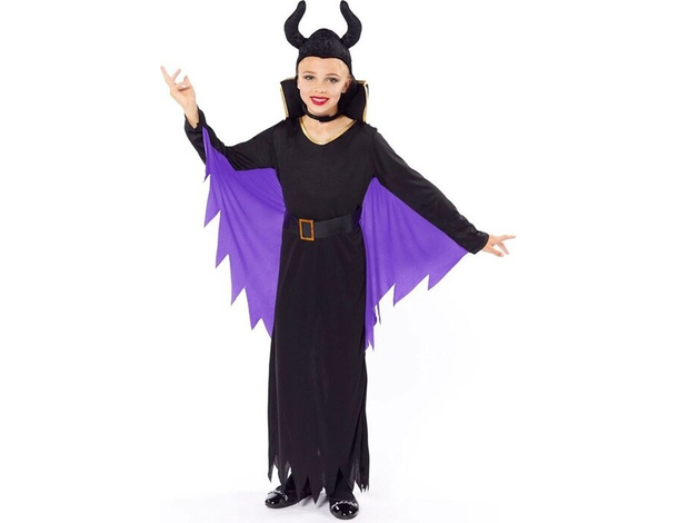 Costume Carnevale Malefica travestimento Disney per bambina 3-12 anni...