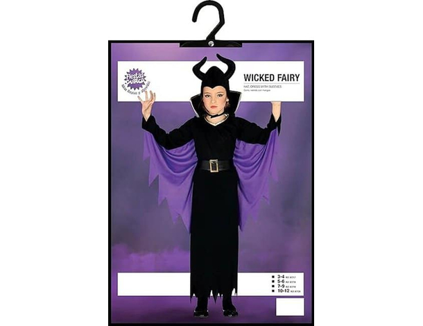 Costume Carnevale Malefica travestimento Disney per bambina 3-12 anni...