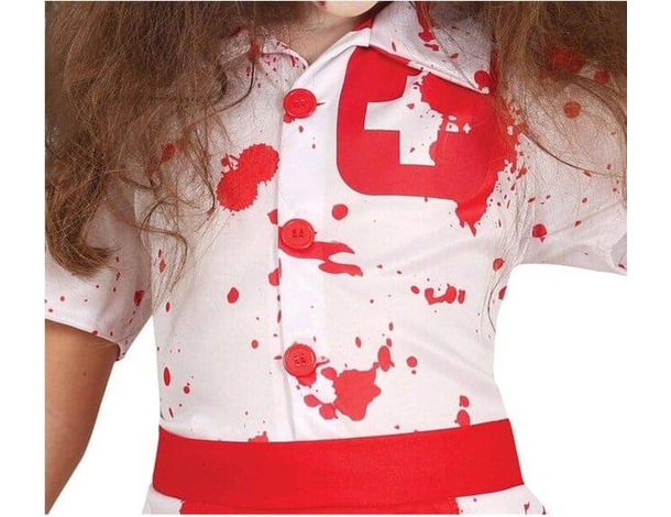 Costume Carnevale infermiera assassina vestito horror bambina 5-12 halloween...
