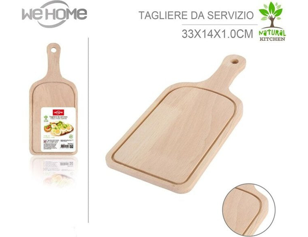 Tagliere in Legno Squadrato con Manico 3 Dimensioni per Salumi Carne...