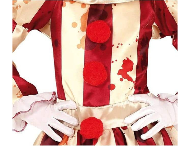 Costume Carnevale clown assassino travestimento horror per bambina 5-12 anni...