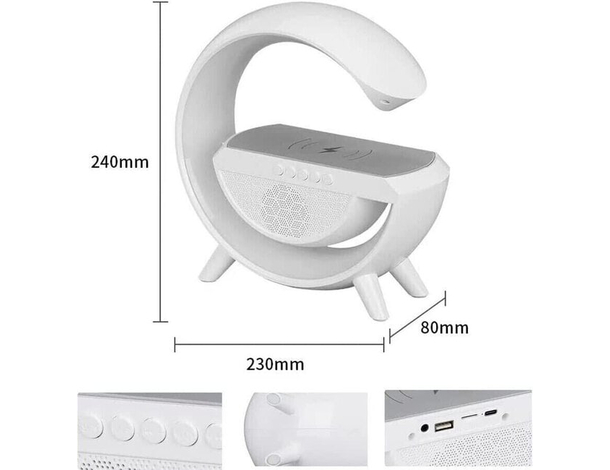 Lampada LED RGB con Ricarica Wireless Bluetooth Speaker Ricaricabile Radio FM...